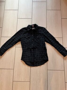 Jachs Black Plaid Casual Button-Down Shirt